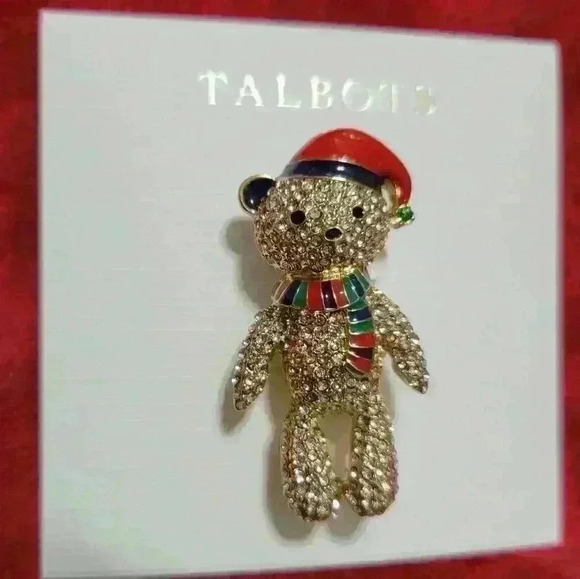 Talbots-Rhinestone Teddy Bear Brooch - Picture 3 of 3